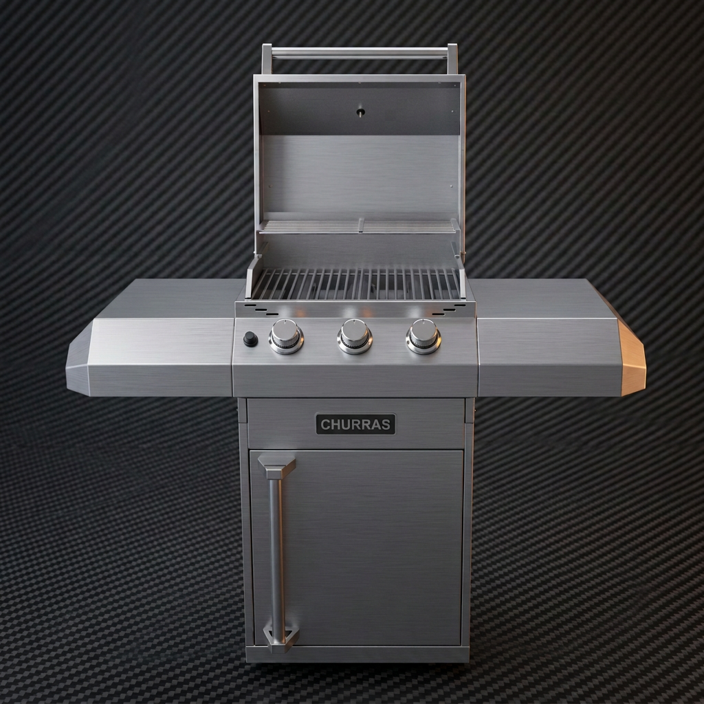 Churrasqueira a Gás - CLASSIC - 3 Queimadores - Com Gabinete - INOX 304