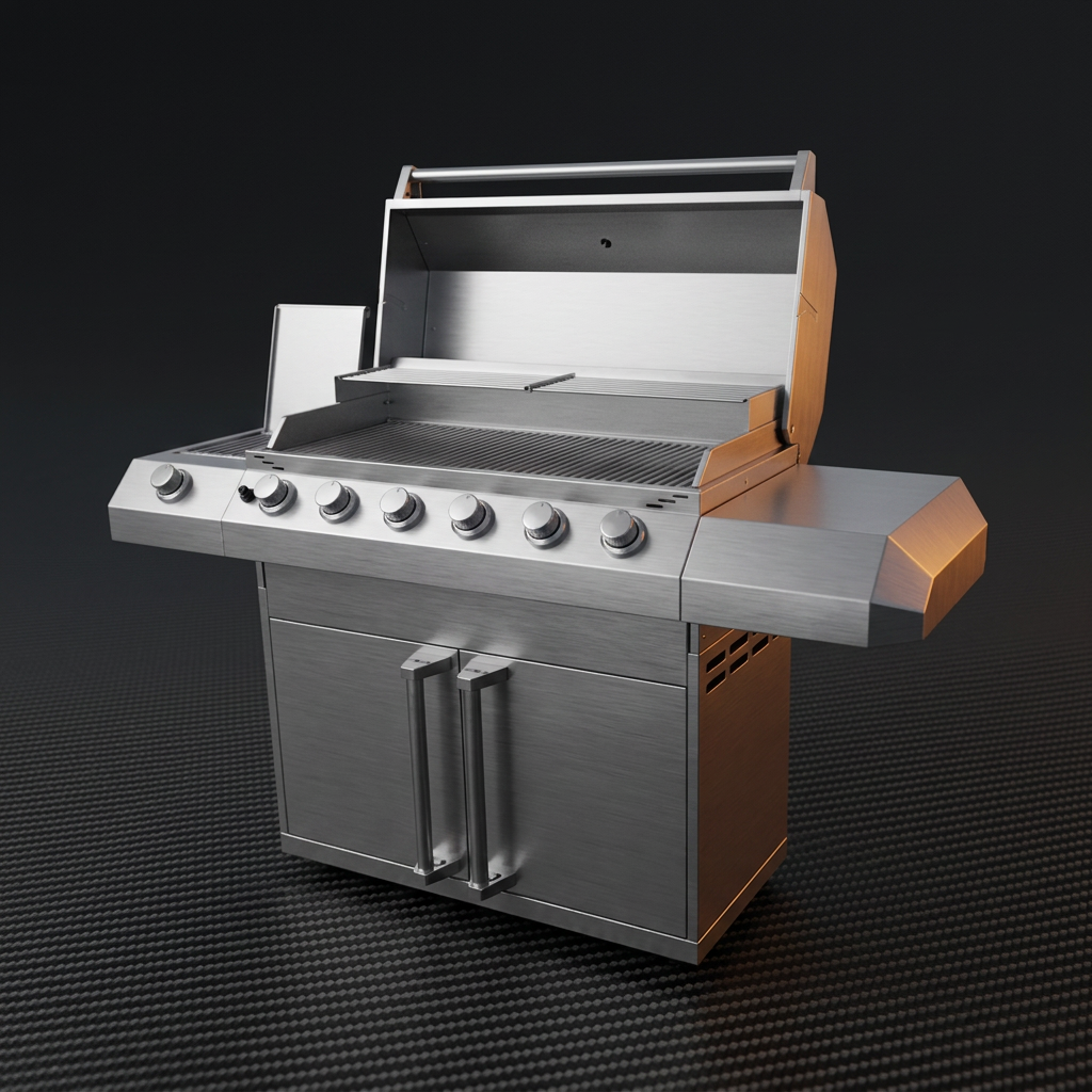 Churrasqueira a Gás - CLASSIC - 6 Queimadores - Com Gabinete + Fogão - INOX 304
