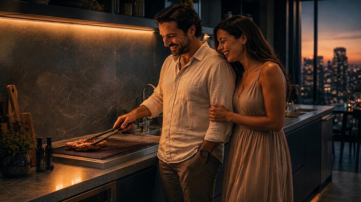 O churrasco no apartamento